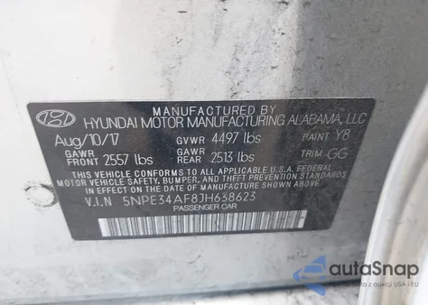 2018 Hyundai Sonata Sel из США, поврежденный, VIN 5NPE34AF8JH638623